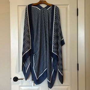NWT!! O/S Banana republic chiffon cape - blue and white